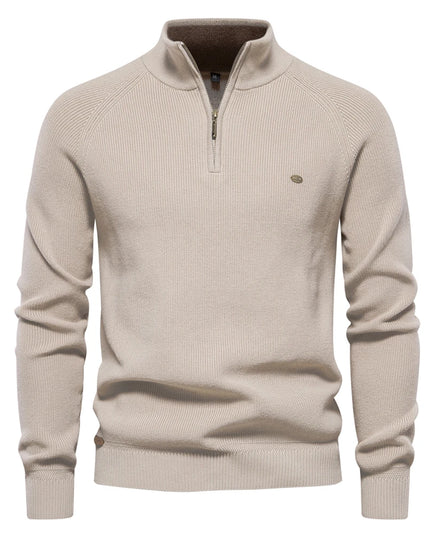 Men's Autumn Cotton Zipper Cardigan - Warm Casual Sweater