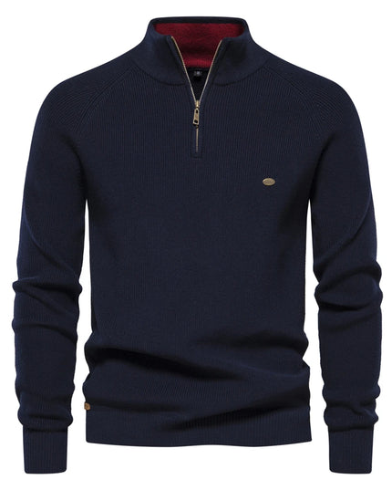 Men's Autumn Cotton Zipper Cardigan - Warm Casual Sweater