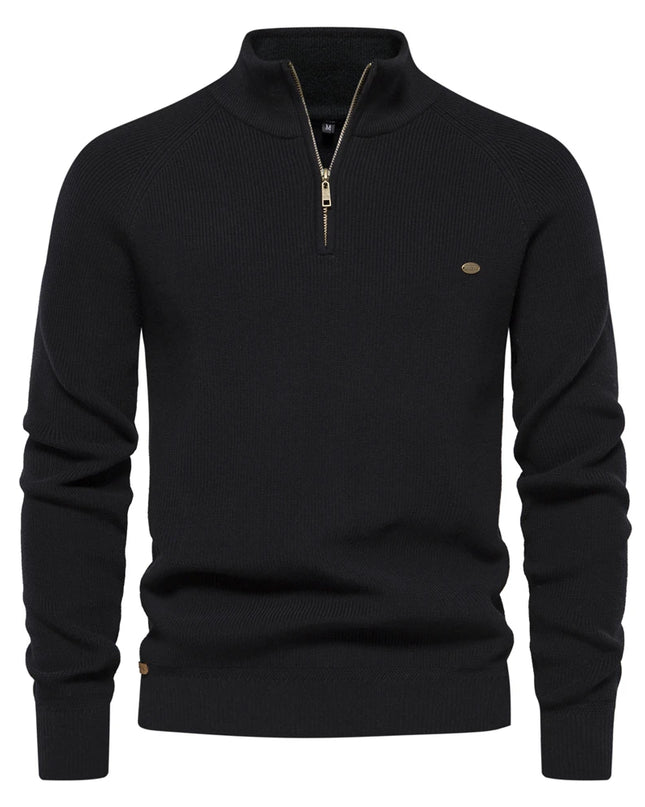 Men's Autumn Cotton Zipper Cardigan - Warm Casual Sweater
