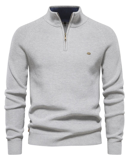Men's Autumn Cotton Zipper Cardigan - Warm Casual Sweater