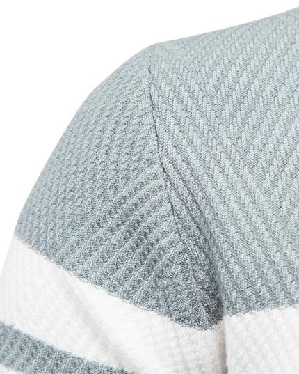 Men's Autumn Pullover Sweater - O-neck Patchwork Casual Fashion