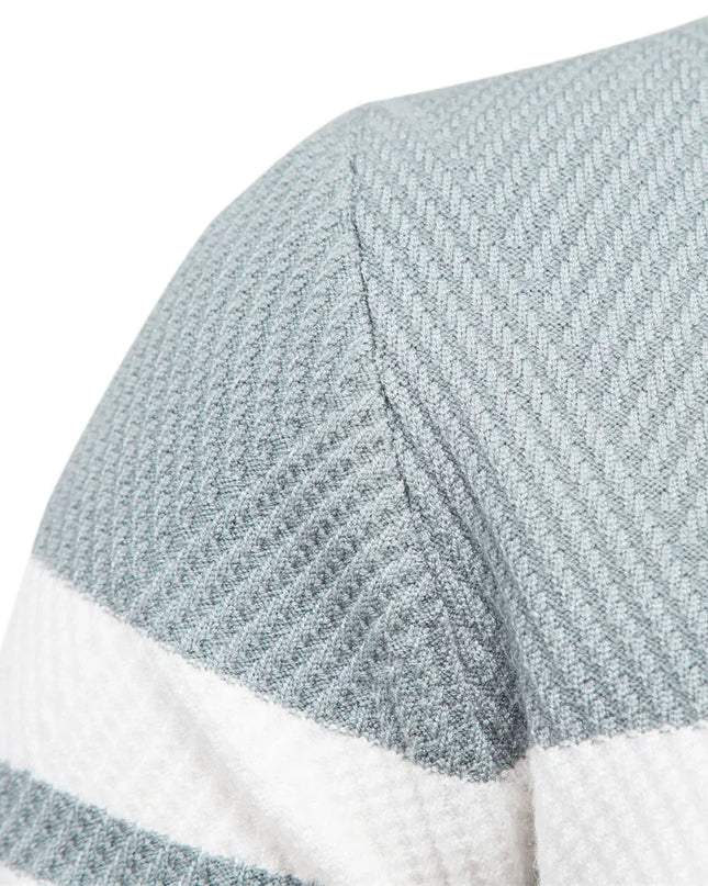 Men's Autumn Pullover Sweater - O-neck Patchwork Casual Fashion
