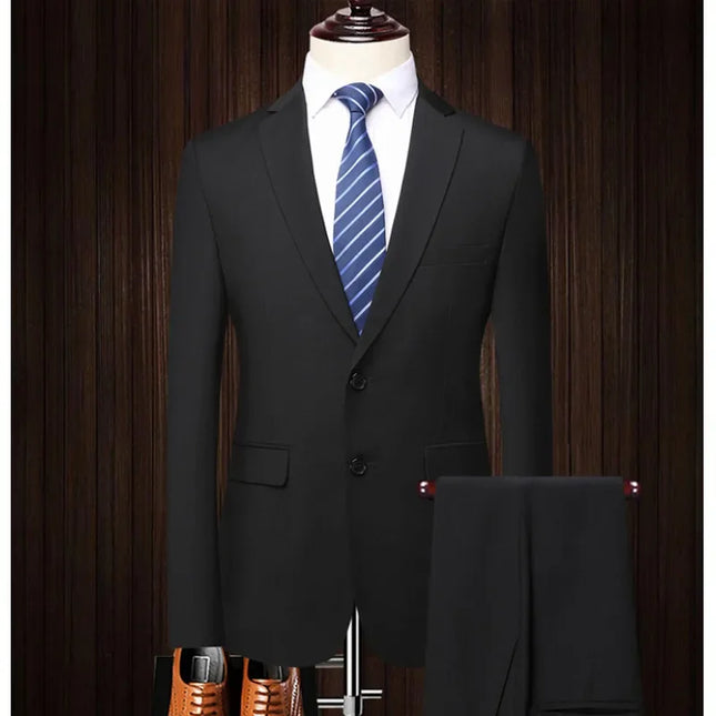 Men's Business Suit Set - Blazer & Pants for Professional Style