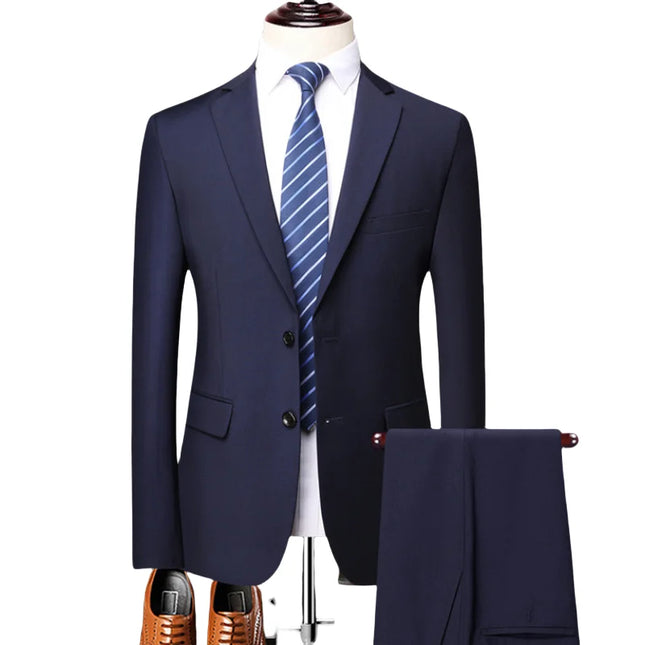 Men's Business Suit Set - Blazer & Pants for Professional Style