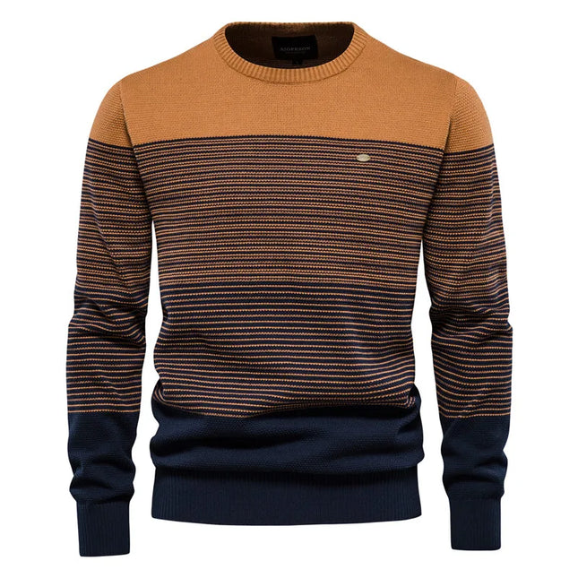 Men’s Casual Cotton Sweater - Fashion O-Neck Pullover