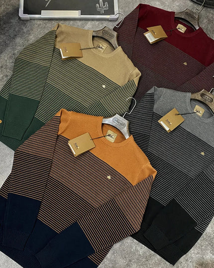 Men’s Casual Cotton Sweater - Fashion O-Neck Pullover