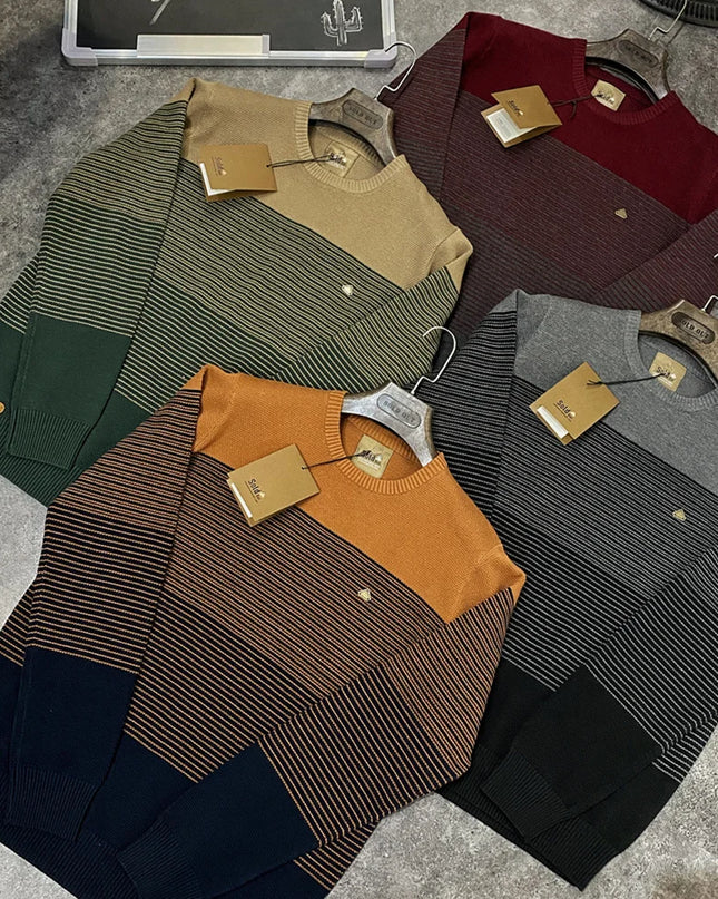 Men’s Casual Cotton Sweater - Fashion O-Neck Pullover