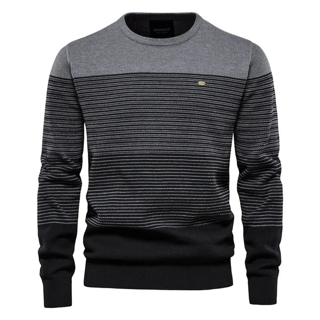 Men’s Casual Cotton Sweater - Fashion O-Neck Pullover
