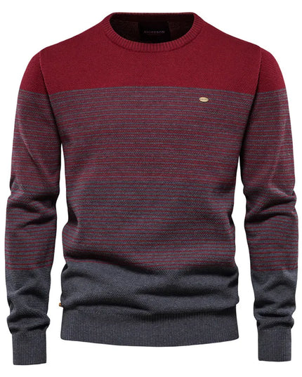 Men’s Casual Cotton Sweater - Fashion O-Neck Pullover