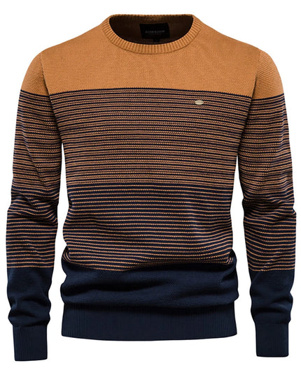 Men’s Casual Cotton Sweater - Fashion O-Neck Pullover