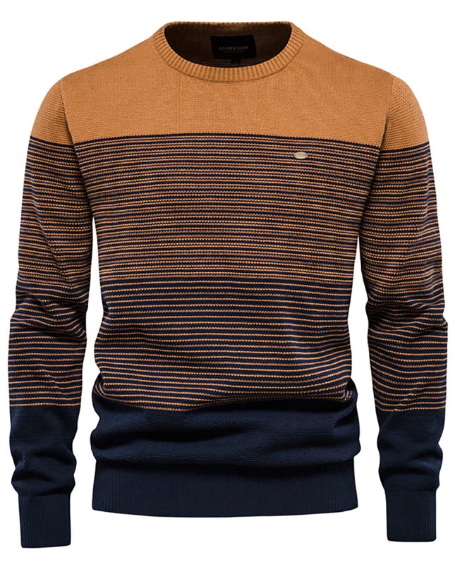 Men’s Casual Cotton Sweater - Fashion O-Neck Pullover
