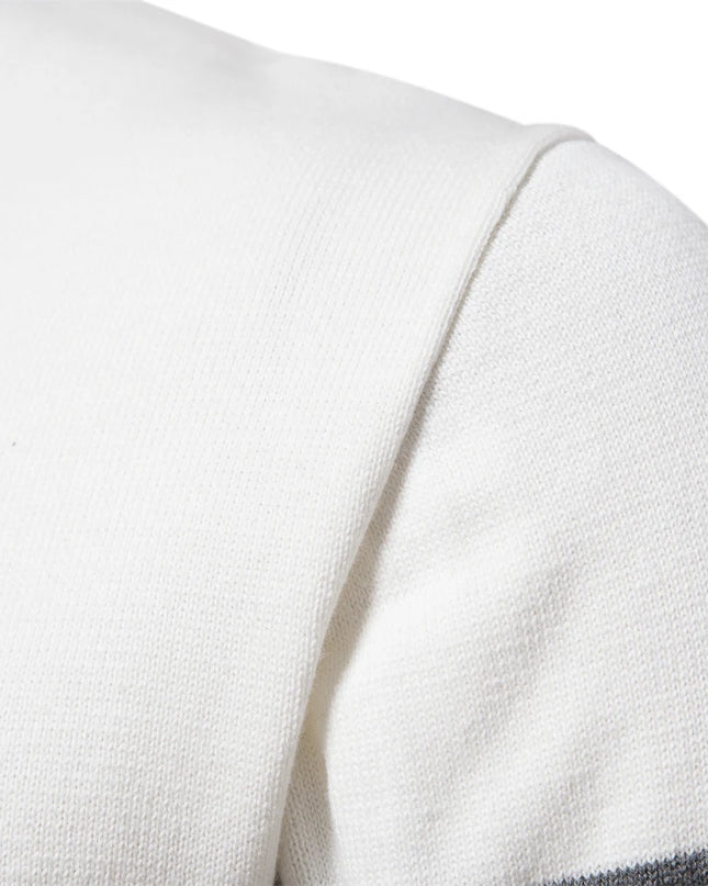 Men's Casual Cotton Sweater - Zipper Puller, Warm Winter Wear