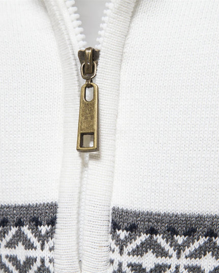 Men's Casual Cotton Sweater - Zipper Puller, Warm Winter Wear