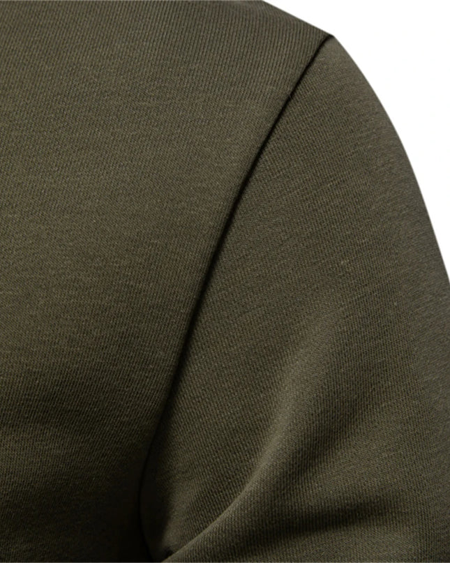 Men's Casual Crew Neck Sweatshirt - Solid Color Pullover