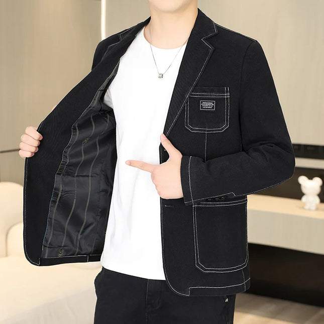 Men's Casual Denim Blazer - Ultra-Thin, Breathable Design for Versatility