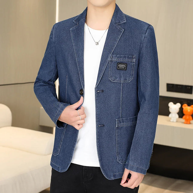 Men's Casual Denim Blazer - Ultra-Thin, Breathable Design for Versatility