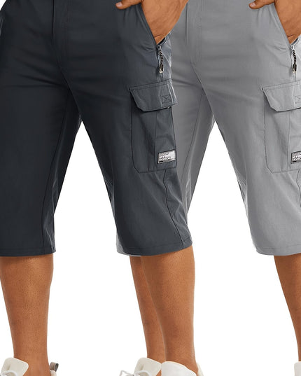 Men's Casual Hiking Shorts - Breathable Nylon, Multi-Pockets