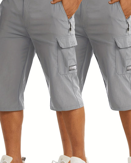 Men's Casual Hiking Shorts - Breathable Nylon, Multi-Pockets