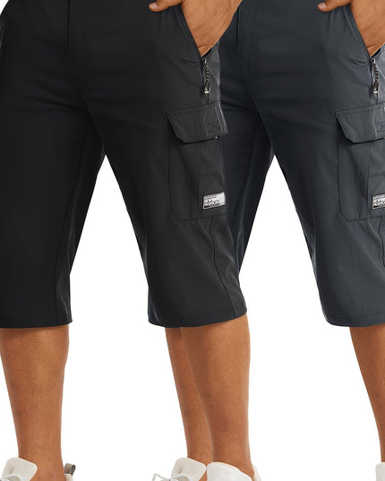 Men's Casual Hiking Shorts - Breathable Nylon, Multi-Pockets