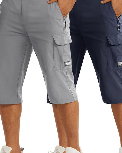 Men's Casual Hiking Shorts - Breathable Nylon, Multi-Pockets