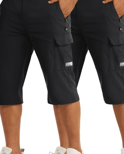Men's Casual Hiking Shorts - Breathable Nylon, Multi-Pockets