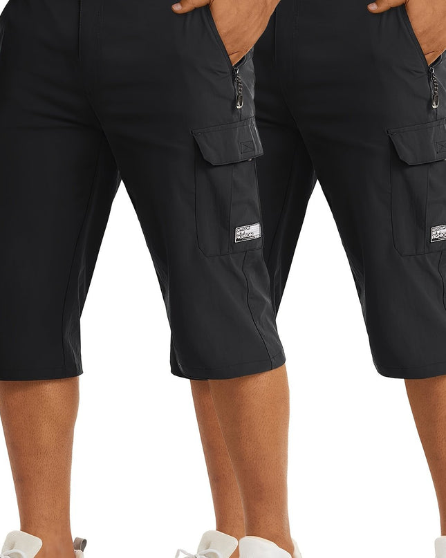 Men's Casual Hiking Shorts - Breathable Nylon, Multi-Pockets