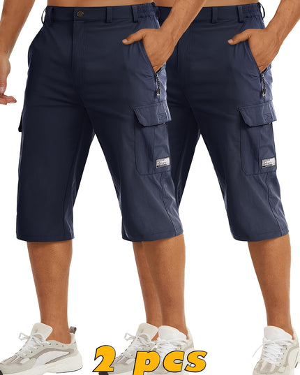 Men's Casual Hiking Shorts - Breathable Nylon, Multi-Pockets