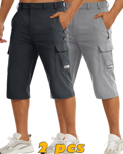 Men's Casual Hiking Shorts - Breathable Nylon, Multi-Pockets