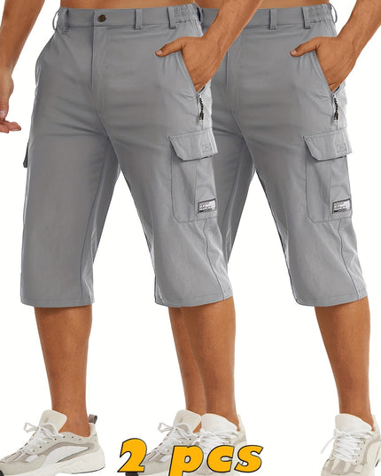 Men's Casual Hiking Shorts - Breathable Nylon, Multi-Pockets