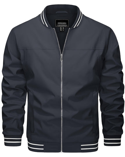 Men’s Casual Jacket - Zipper Pockets & Baseball Collar Design