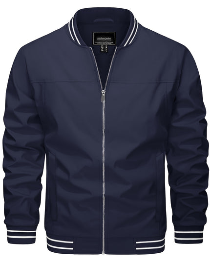 Men’s Casual Jacket - Zipper Pockets & Baseball Collar Design