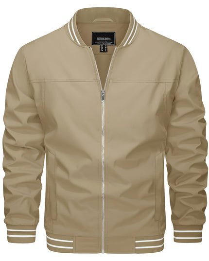 Men’s Casual Jacket - Zipper Pockets & Baseball Collar Design