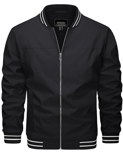 Men’s Casual Jacket - Zipper Pockets & Baseball Collar Design