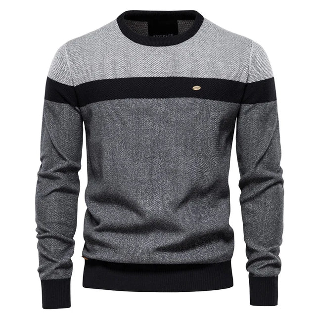 Men's Casual O-neck Cotton Sweater - Winter Knit Pullover