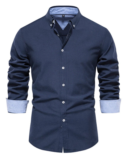 Men's Casual Oxford Shirt - Long Sleeve Button Down