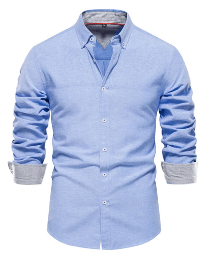 Men's Casual Oxford Shirt - Long Sleeve Button Down