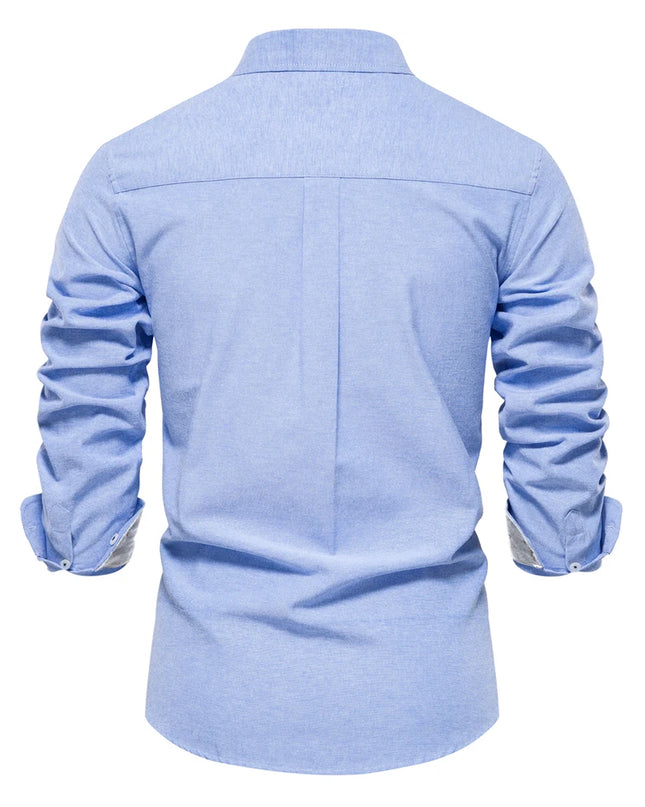 Men's Casual Oxford Shirt - Long Sleeve Button Down