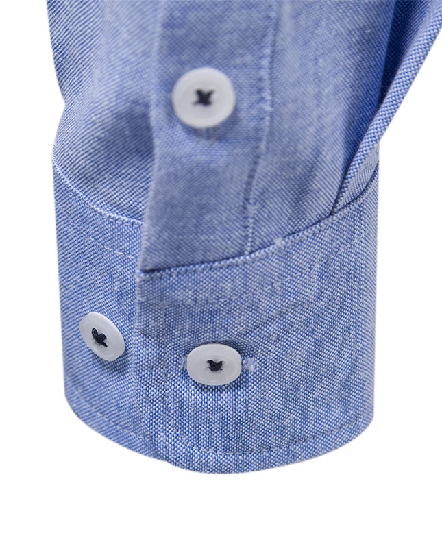 Men's Casual Oxford Shirt - Long Sleeve Button Down