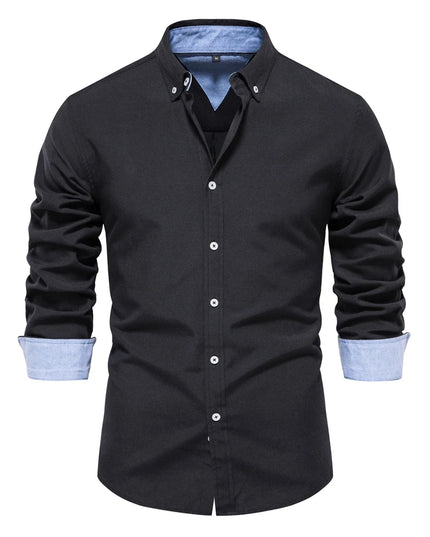 Men's Casual Oxford Shirt - Long Sleeve Button Down
