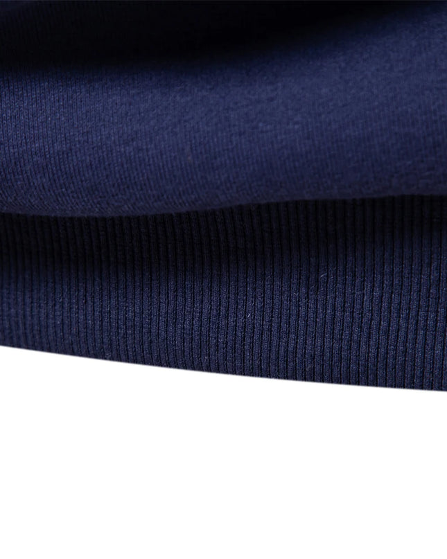 Men's Casual Polo Neck Sweatshirt - Quality Cotton Blend
