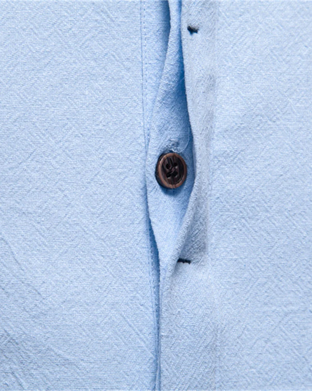 Men’s Casual Short Sleeve Linen Shirt - Breathable Comfort
