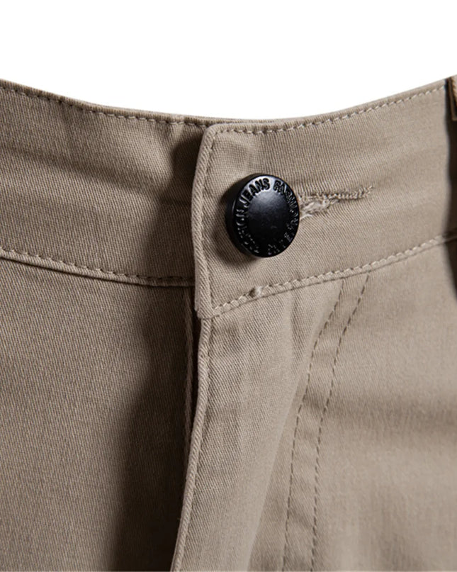 Men's Casual Shorts - 100% Cotton, Elastic Waist, Slim Fit
