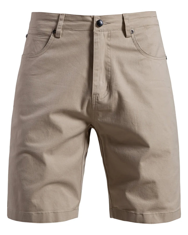 Men's Casual Shorts - 100% Cotton, Elastic Waist, Slim Fit