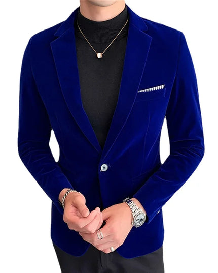 Men's Casual Slim-Fit Corduroy Blazer - British Style 5XL Jacket