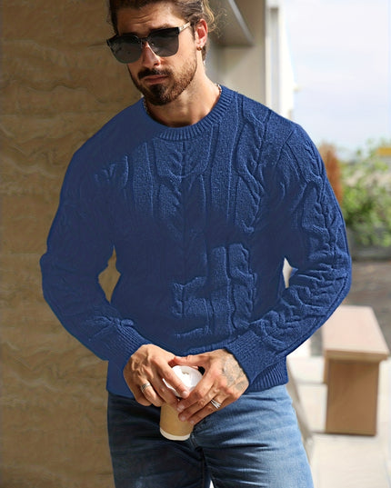 Men's Casual Striped Pullover Sweater - Soft Stretch Knit