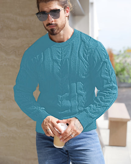 Men's Casual Striped Pullover Sweater - Soft Stretch Knit