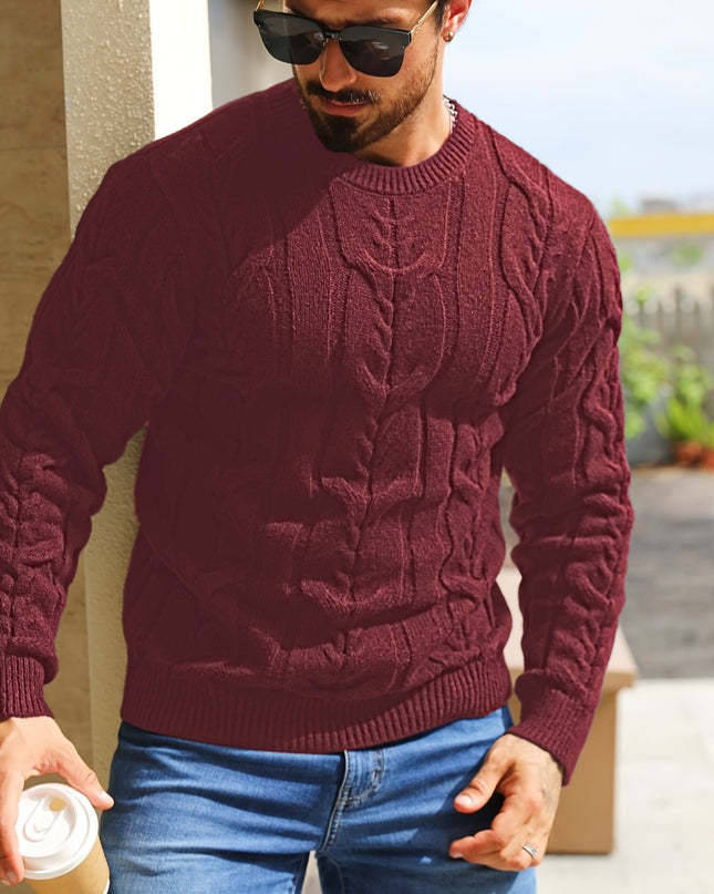 Men's Casual Striped Pullover Sweater - Soft Stretch Knit