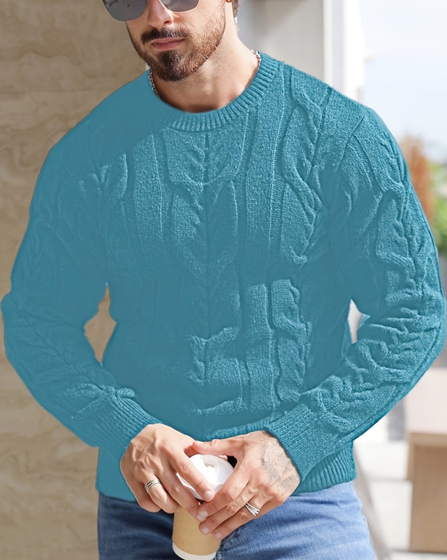 Men's Casual Striped Pullover Sweater - Soft Stretch Knit