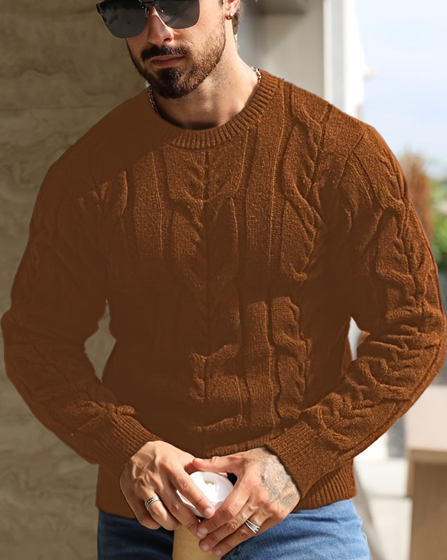 Men's Casual Striped Pullover Sweater - Soft Stretch Knit