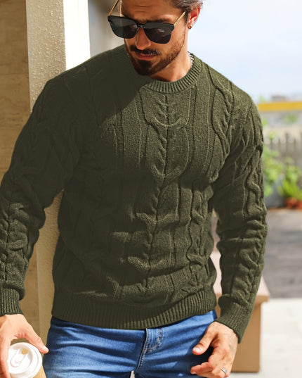 Men's Casual Striped Pullover Sweater - Soft Stretch Knit